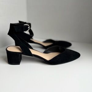 Black Nine West Women’s Pump Ankle Strap Low Block Heel Size 9